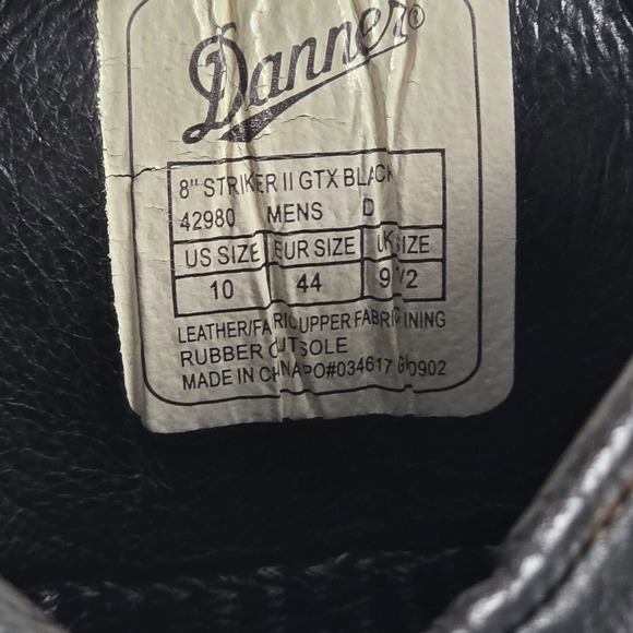 Danner 8 Inch Striker II‎ GTX Black Mens Waterproof Tactical Boots Size 10 main image 9